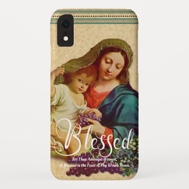 Funda De Case-Mate Para iPhone Bendita Virgen María Religiosa Jesús Católico (Reverso)