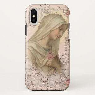 Funda Para iPhone X Bendita Virgen María Religiosa Vintage Católica