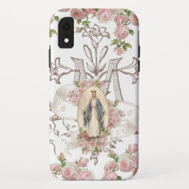Funda Para iPhone XR Bendita Virgen María Rosas Pescadas Religiosas
