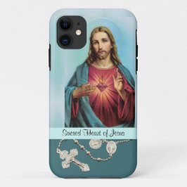 Funda Para iPhone 11 Benedicción del Corazón Sagrado de Jesús y Rosario