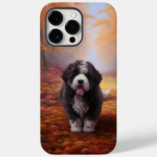 Funda Para iPhone 14 Pro Max De Case-Mate Bernedoodle en otoño inspira caída de hojas
