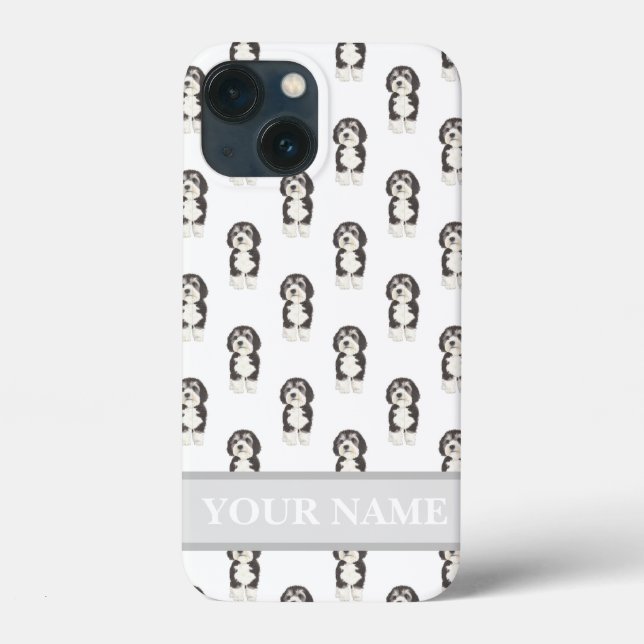 Funda De Case-Mate Para iPhone Bernedoodle Sheepadoodle personalizado (Reverso )