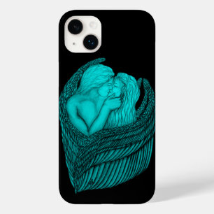 Funda Para iPhone 14 Plus De Case-Mate Besada de ángeles , diseño negro y verde