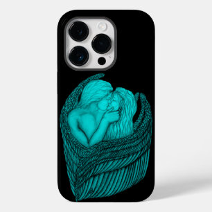 Funda Para iPhone 14 Pro De Case-Mate Besada de ángeles , diseño negro y verde