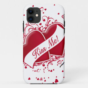 Funda Para iPhone 11 ¡Bésame! Corazones Rojos