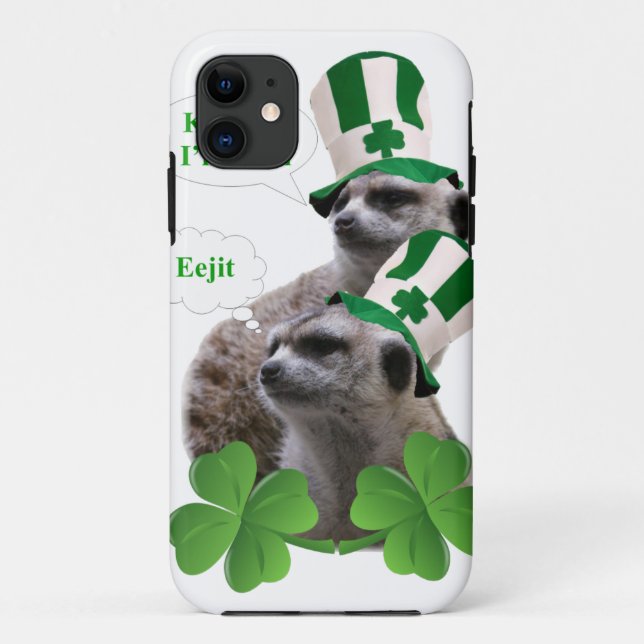 Funda De Case-Mate Para iPhone Bésame. Soy un diseño irlandés de meerkat. (Reverso)