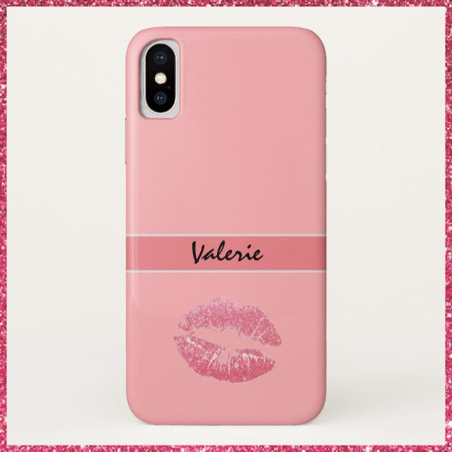 Funda De Case-Mate Para iPhone Beso rosa lindo (Subido por el creador)