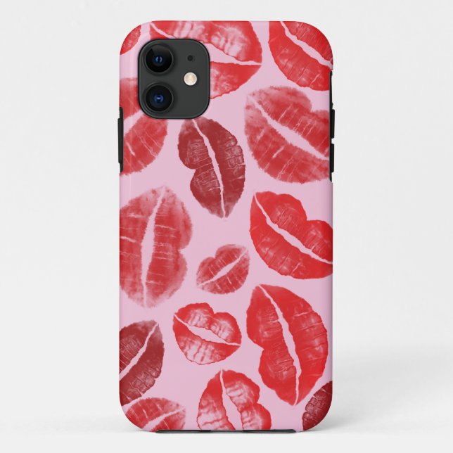 Funda De Case-Mate Para iPhone Besos del lápiz labial (Reverso)