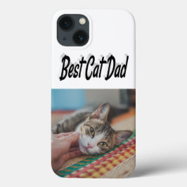 Funda Para iPhone 13 Best Cat Dad Photo Black text 
