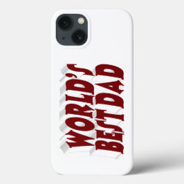 Funda Para iPhone 13 Best Dad burgundy 3d text