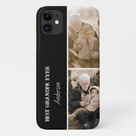 Funda Para iPhone 11 Best Grandpa Ever Modern 2Photo Collage 