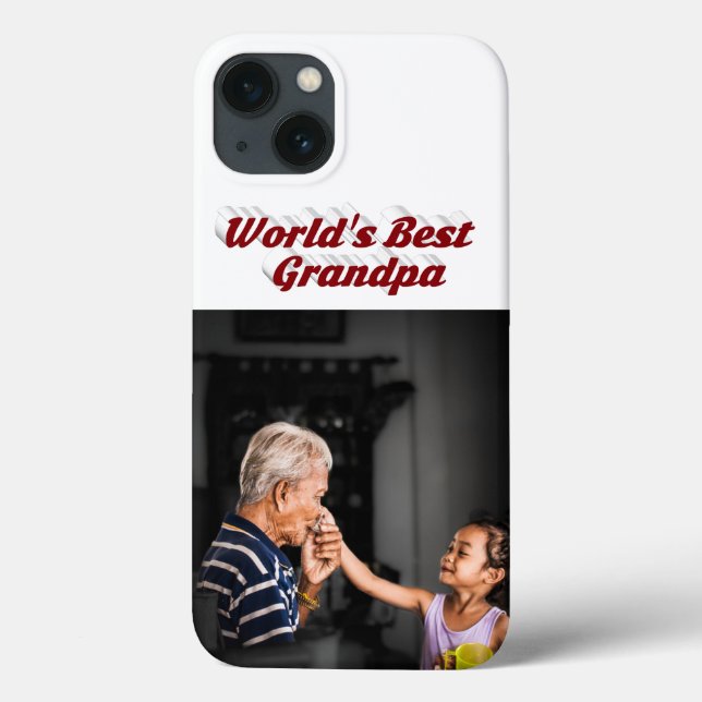 Funda De Case-Mate Para iPhone Best Grandpa photo burgundy text (Reverso)