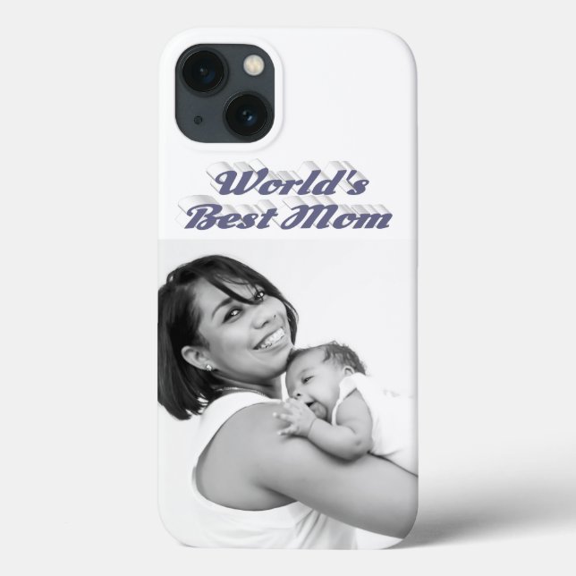 Funda De Case-Mate Para iPhone Best Mom photo gray text (Reverso)
