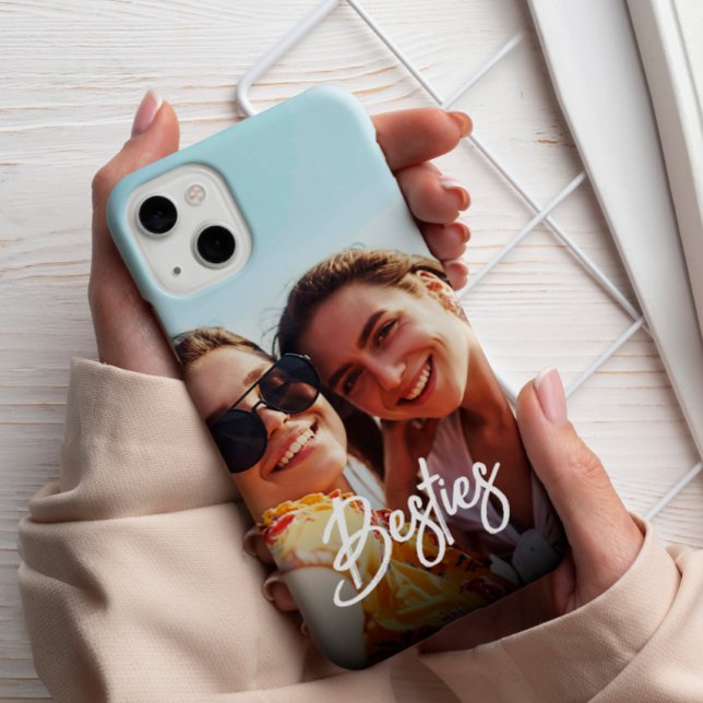 Funda De Case-Mate Para iPhone Besties Modern Script Best Friends Photo (Subido por el creador)