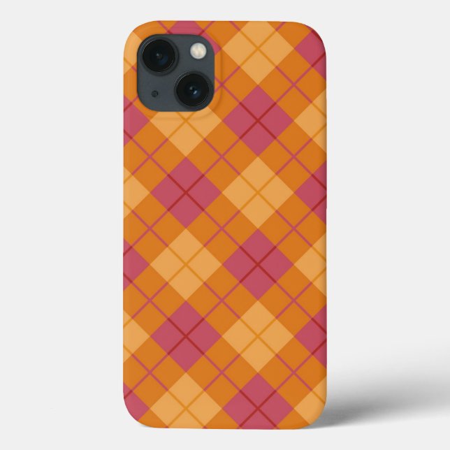 Funda De Case-Mate Para iPhone Bías colocadas en Naranja y rosa (Reverso)
