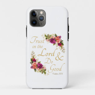 Funda Para iPhone 11 Pro Biblia cristiana Verse: Confía en el Señor y haz