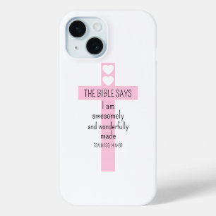 Funda Para iPhone 15 Biblia Hermosa Afirmación Blanca Positiva