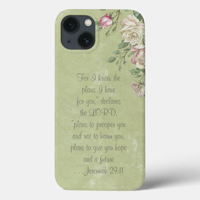 Funda De Case-Mate Para iPhone Biblia personalizado Verse Floral Shabby Chic Phon (Reverso)