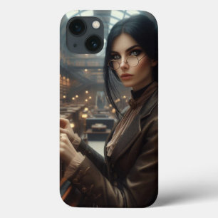 Funda Para iPhone 13 Bibliotecaria Steampunk Vintage victoriana Lady