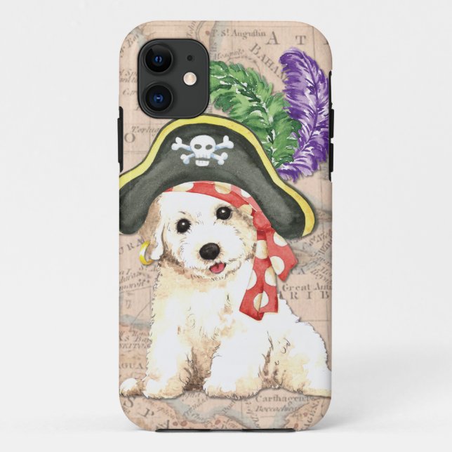 Funda De Case-Mate Para iPhone Bichon Frise Pirate (Reverso)