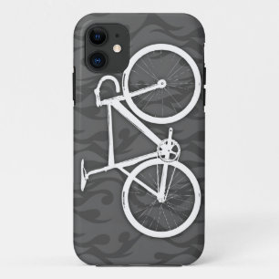 Funda Para iPhone 11 Bici ardiente de la pista - blanco en gris