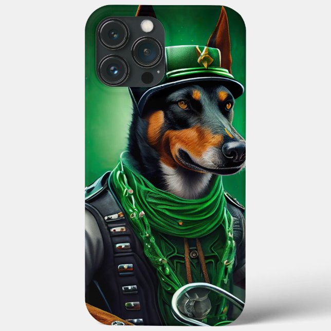 Funda De Case-Mate Para iPhone Bicicleta australiana Kelpie conduciendo San Patri (Reverso )