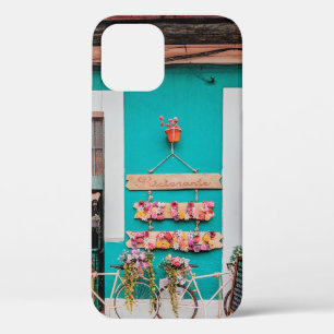 FUNDA PARA iPhone 12 BICICLETA BLANCA APARCADA JUNTO A LA CONCRETA PINT