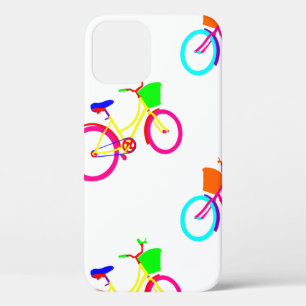 Funda Para iPhone 12 bicicletas arcoíris blancas