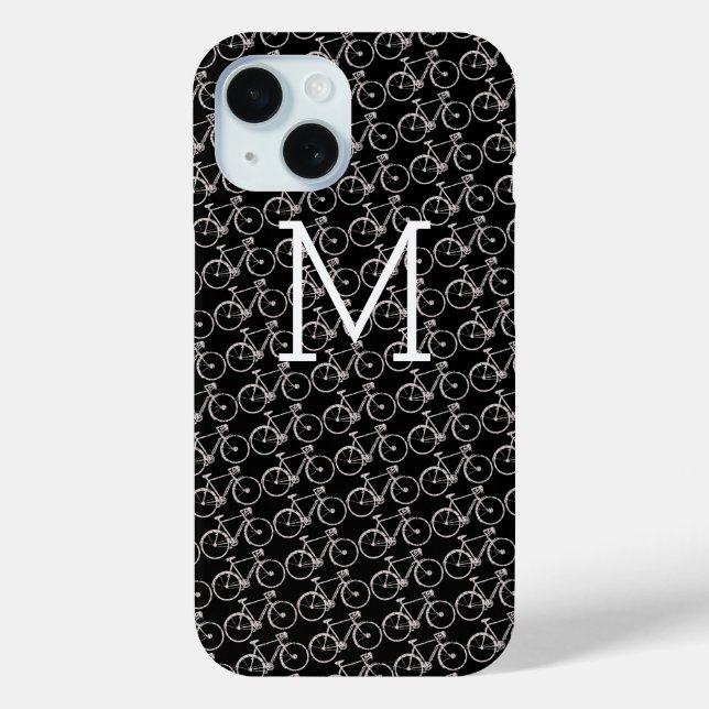 Funda De Case-Mate Para iPhone bicicletas blancas monogramadas (Reverso )