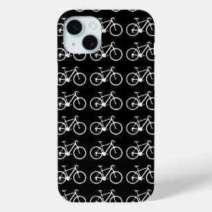Funda Para iPhone 15 Mini Bicicletas repetidas en blanco y negro