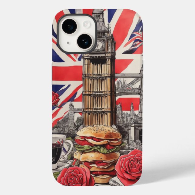 Funda De Case-Mate Para iPhone Big Ben y el Rosa de Inglaterra 1 (Reverso )