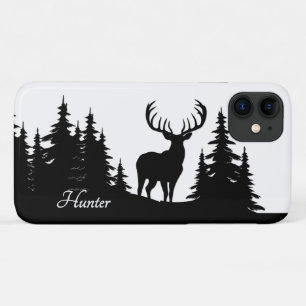 Funda Para iPhone 11 Big Buck Entre Árboles Pinos Vector Nombre Persona