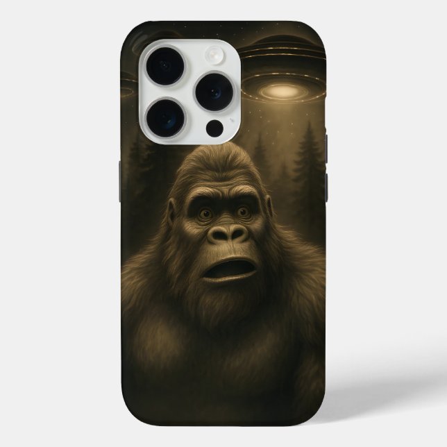 Funda De Case-Mate Para iPhone Bigfoot Sasquatch Alien UFO Funny (Reverso )