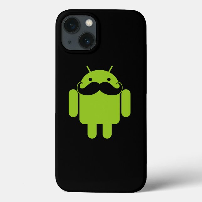 Funda De Case-Mate Para iPhone Bigote androide del robot en negro (Back)