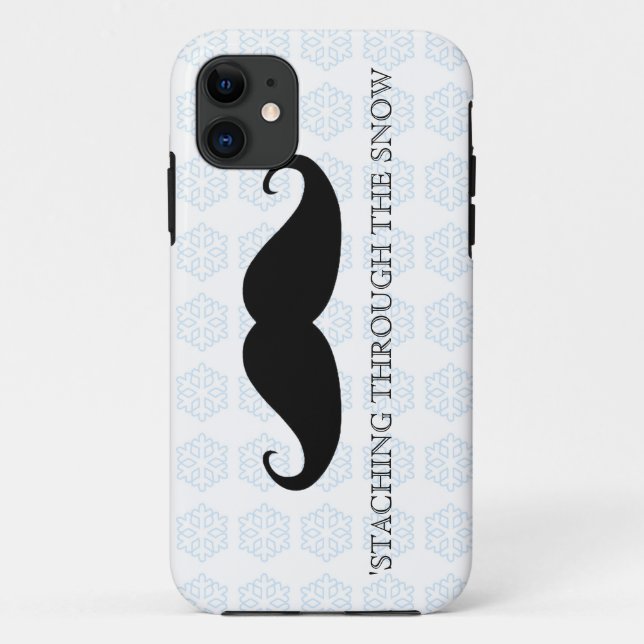 Funda De Case-Mate Para iPhone Bigotes divertidos de Navidad del día de fiesta (Reverso)