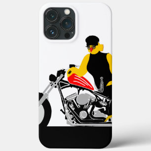 Funda Para iPhone 13 Pro Max BIKER CHICK sentado en su motocicleta