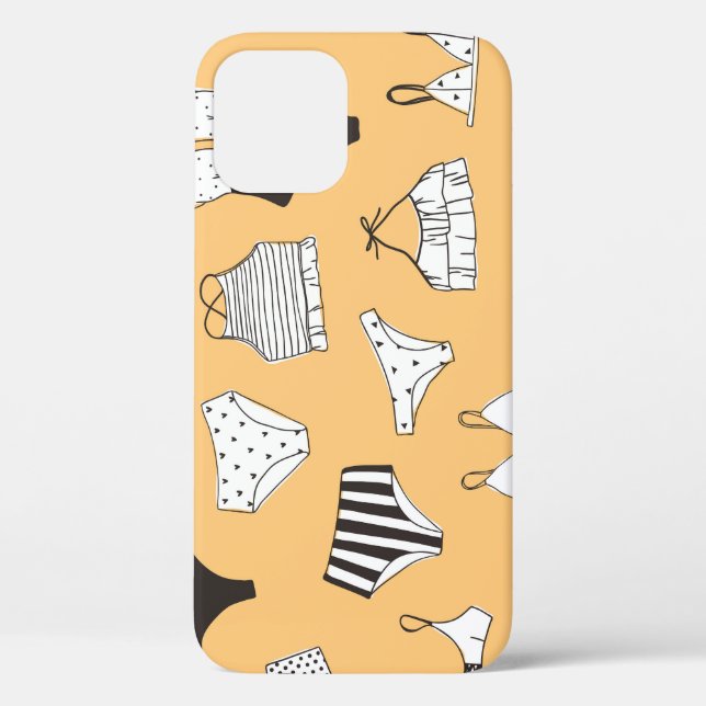 Funda De Case-Mate Para iPhone Bikini tropical: Patrón de verano dibujado a mano (Reverso )