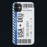 Funda Para iPhone 11 Billete para avión (personalizado) Funda-mate iPho<br><div class="desc">Casing del billete de embarque aéreo (Personalize).</div>