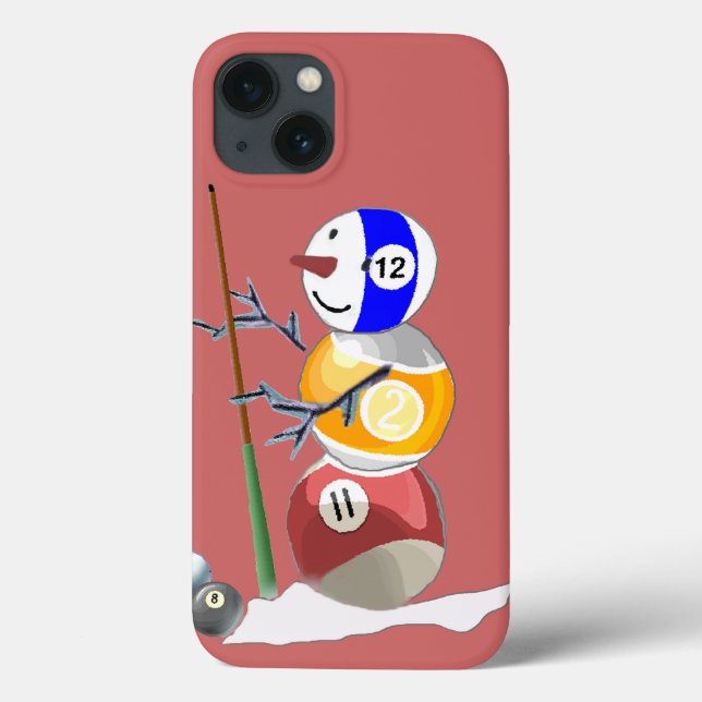 Funda De Case-Mate Para iPhone Billiard Ball Snowman (Reverso)