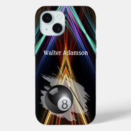 Funda Para iPhone 15 Billiards Sport ball and cue Personalize with Name