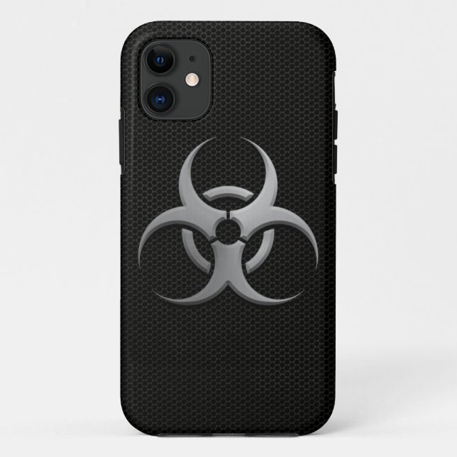 Funda De Case-Mate Para iPhone Bio símbolo industrial del peligro con el efecto (Reverso)