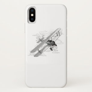 Funda Para iPhone X Biplano de aviación clásico