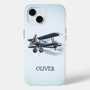 Funda Para iPhone 15 Biplano vintage personalizado