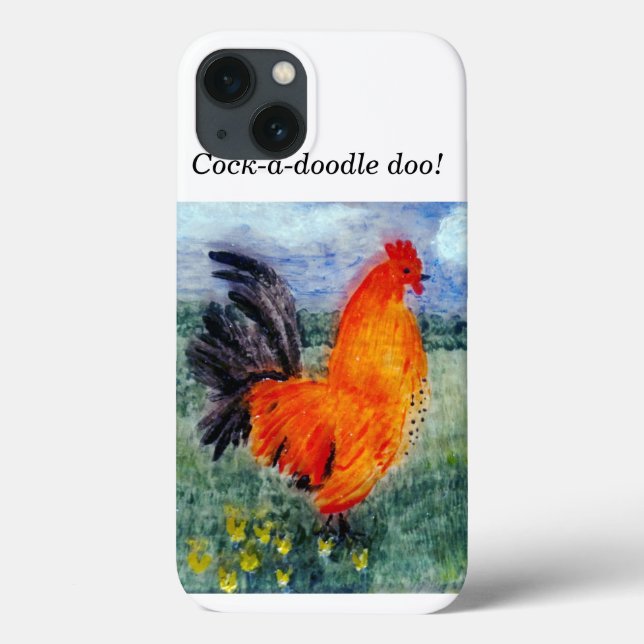 Funda De Case-Mate Para iPhone Bird Art Rooster Chicken Funny (Reverso)
