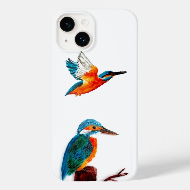 Funda De Case-Mate Para iPhone BIrd Art Two Kingfishers (Reverso )
