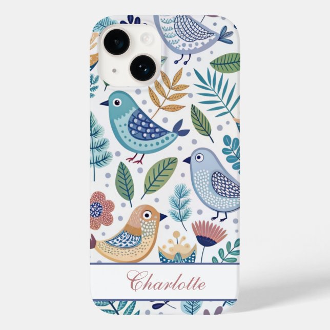 Funda De Case-Mate Para iPhone Bird Botanical Perzonalized (Reverso )