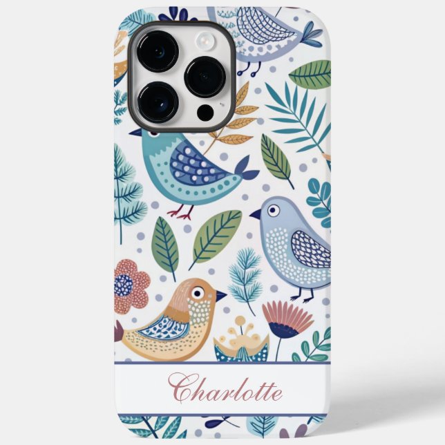 Funda De Case-Mate Para iPhone Bird Botanical Perzonalized (Reverso )