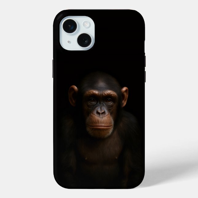 Funda De Case-Mate Para iPhone Black 4 Luxe, Chimpancé Sereno iphone 15 Plus (Reverso )