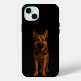 Funda Para iPhone 15 Mini Black 4 Luxe, German Shepherd Dog iPhone 15 Plus