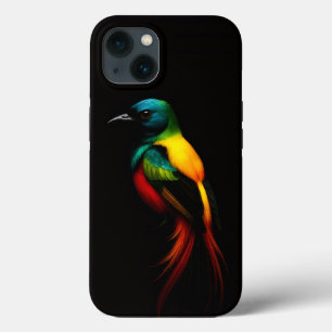 Funda Para iPhone 13 Black 4 Luxe iPhone 13, Ave tropical Rainbow-Tail